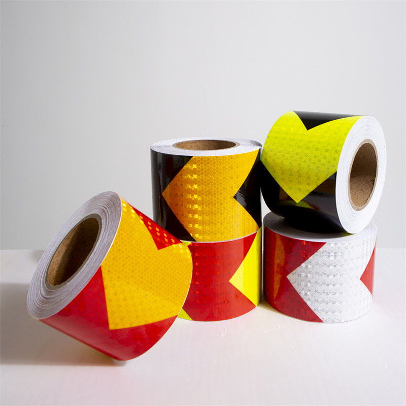 Biocolor Veiligheid Reflectieve Conspicuity Tape Sticker Zwart En Geel Witte En Rode Pijl