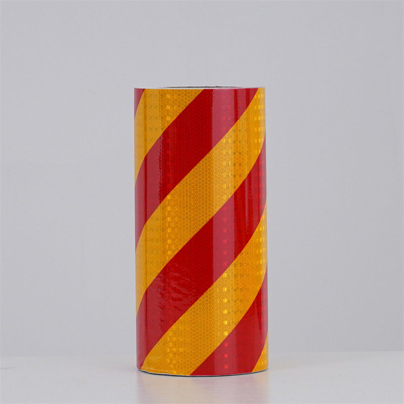 PVC-kristalrooster-reflecterende film dubbelkleurige reflecterende waarschuwingsband voor verkeersveiligheid