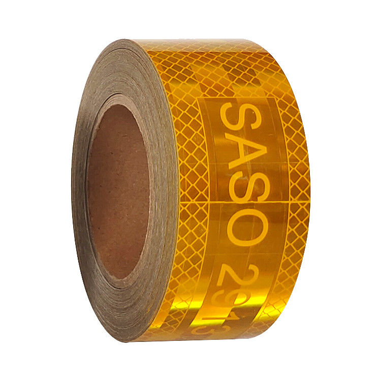 Metaliseerde SASO 2913 gele reflecterende tape voor Saoedi-Arabië met aluminiumcoating