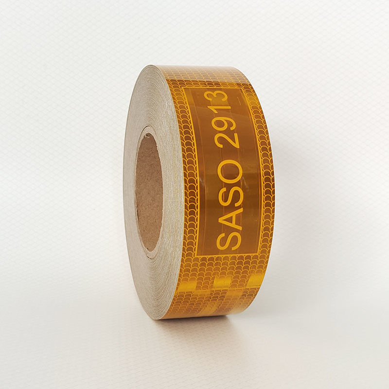 Custom Yellow Prismatic Strong Self Adhesive SASO 2913 Retro-reflective tape voor vrachtwagen