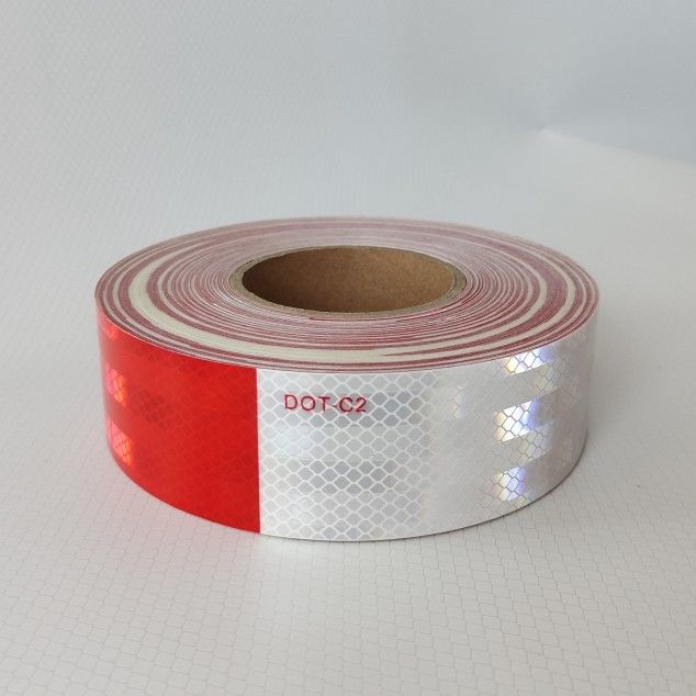 Waterdicht reflecterend tape DOT-C2 Rood en wit Kleefmiddel voor trailer, buiten
