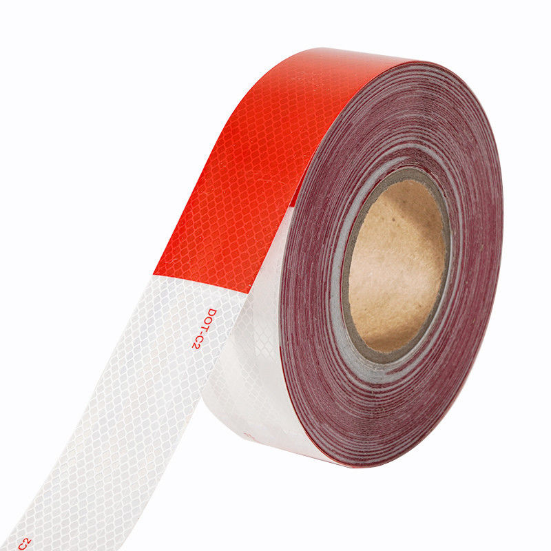 DOT-C2 waterdicht reflecterend veiligheidsband in rood en wit Lijm voor aanhangwagens Verkeersborden