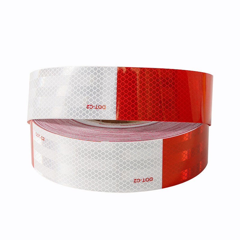 Rode en witte DOT C2 Conspicuity Marking DOT Reflectieve tape voor voertuigveiligheid