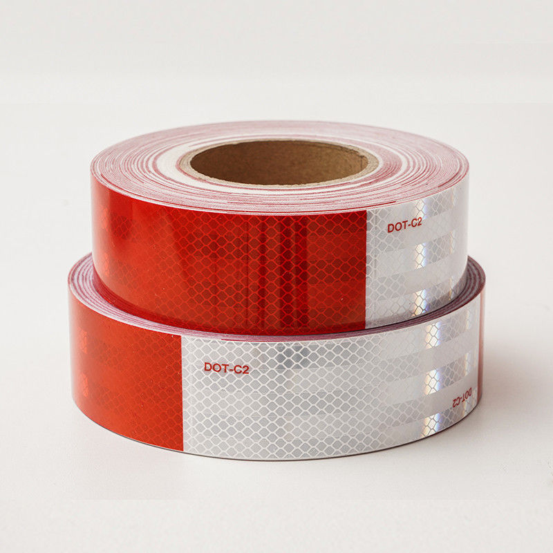 Hoge intensiteit 2 inch truck DOT reflecterende tape voor voertuig wit en rood