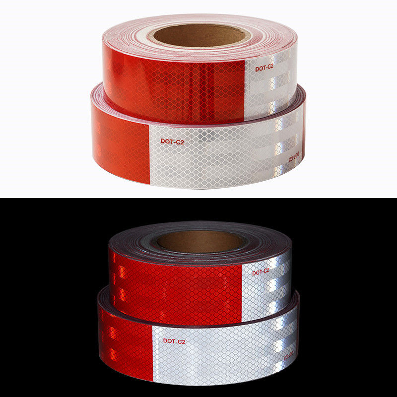 Hoge intensiteit 2 inch truck DOT reflecterende tape voor voertuig wit en rood