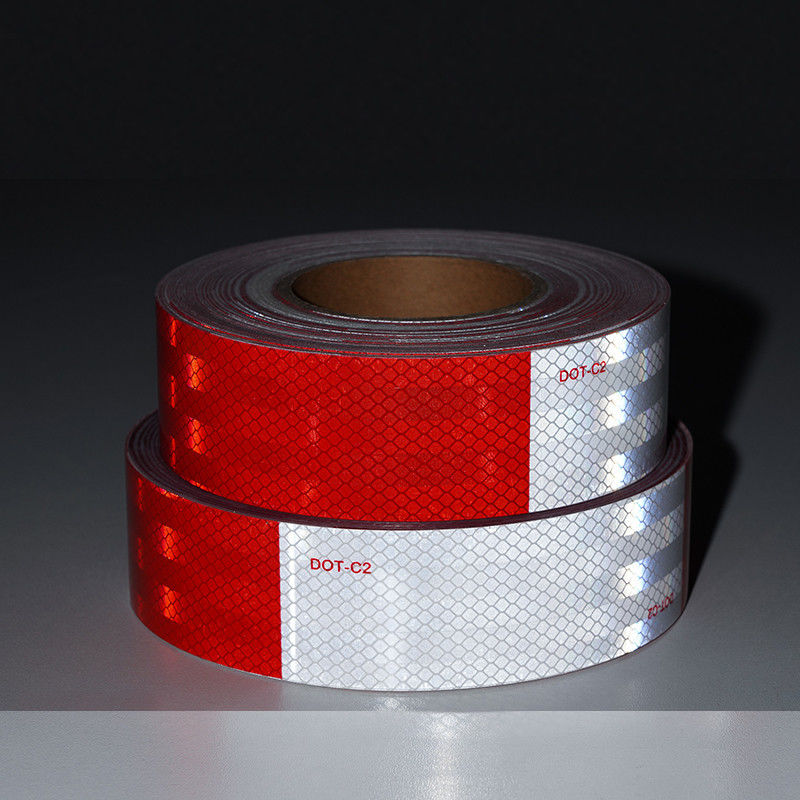 Hoge intensiteit 2 inch truck DOT reflecterende tape voor voertuig wit en rood