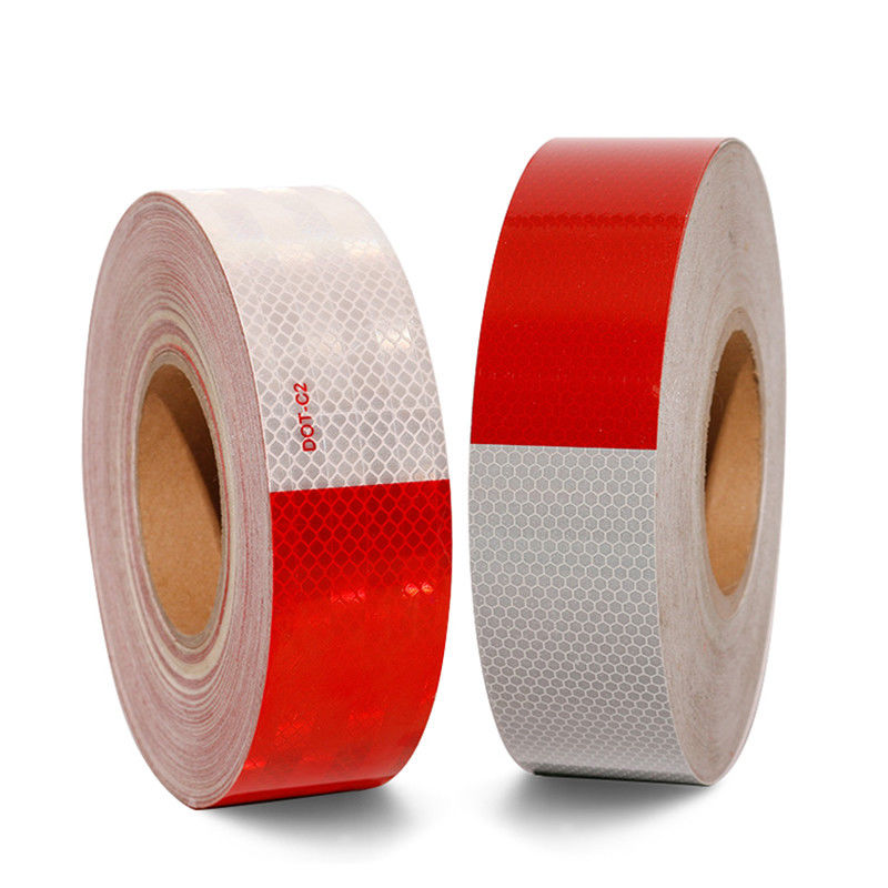 Waterdicht reflecterend tape DOT-C2 Rood en wit Kleefmiddel voor trailer, buiten
