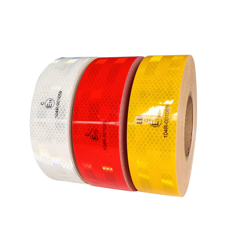 Waterdicht reflecterend veiligheidsteep 2 inch breed 150ft lang- rood, wit en geel voor vrachtwagens