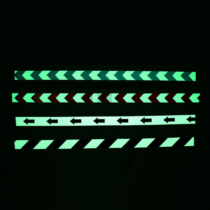 PVC nachtelijke gloed in het donker fotoluminescerend vinyl zelfklevend veiligheidswaarschuwingsbord gedrukt lichtgevende nachtelijke gloed