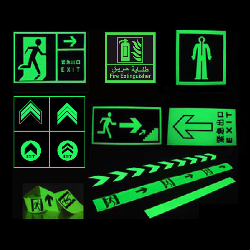 UV/Eco-Solvent Printing Die Cut Vinyl, Photoluminescent Vinyl Sticker 6-8 uur voor nooduitgang
