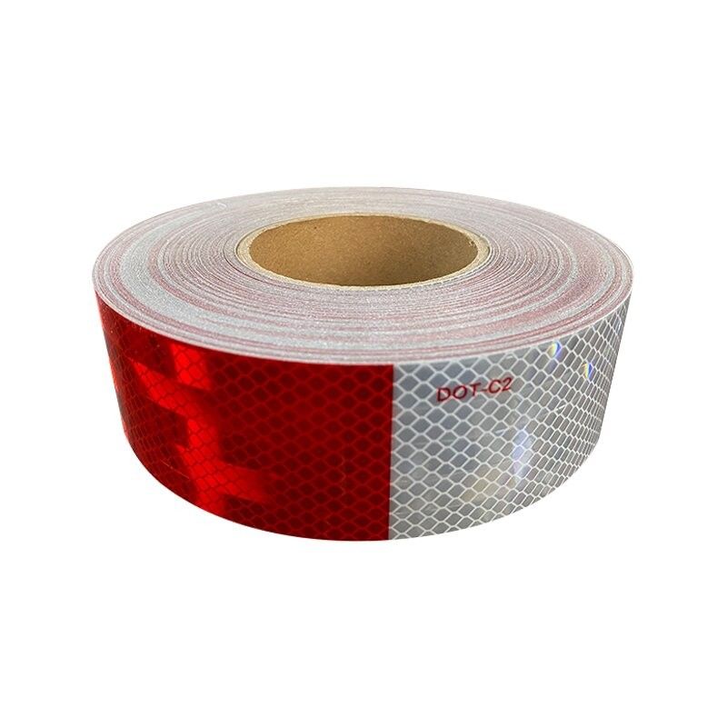 Zelfklevende DOT-C2 Rode en witte prismatische retro-reflectieve reflectortape Stickers voor voertuig aanhangwagen