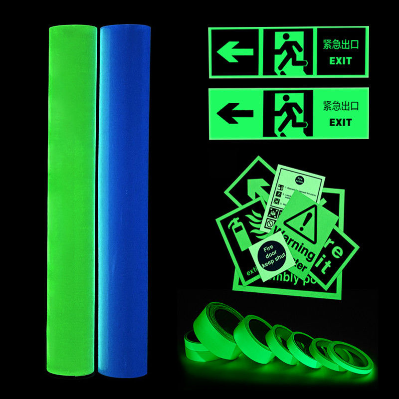 Nacht PVC Afdrukbaar Zelfklevend Lichtend Glo in het donker Fotoluminescerend vinyl voor veiligheidswaarschuwing