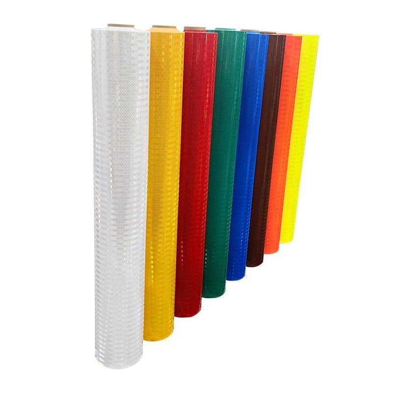 Hoog intensiteitsprismatische afdrukbare fluorescerende gele UV-afdrukbare pijl 10 jaar zelfklevend acrylprismatisch reflectief filmblad