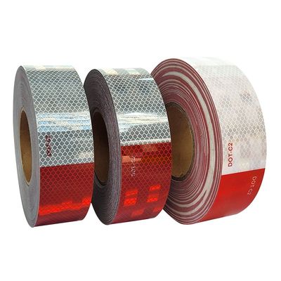 Goede prijs Waterdichte gealuminiseerde witte en rode DOT C2 COT-C2 reflecterende plakbanden online