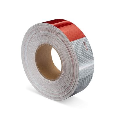 Goede prijs Hoge zichtbaarheid Rode witte DOT Reflectieve tape voor vrachtwagens Glaskraalstructuur online