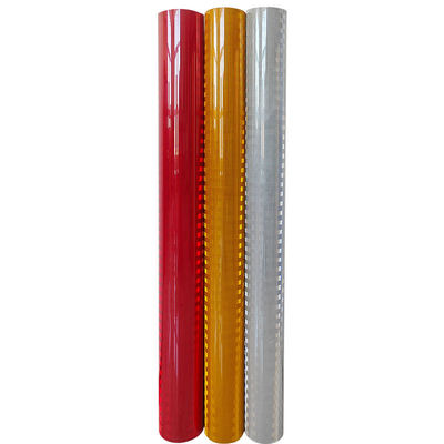 Goede prijs Aluminiumroodwit prismatisch reflectief plaatje vinylfilm hoge intensiteit online