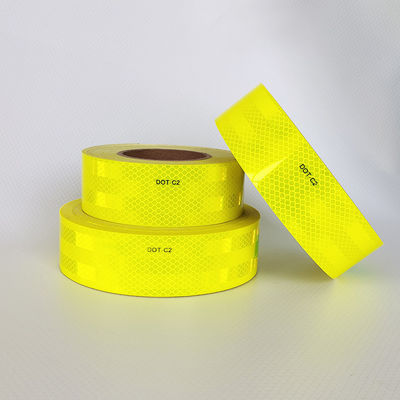 Goede prijs 2 inch x 150 inch Waterdichte Voet Fluorescerend Geel DOT C2 Reflecterende Tape online
