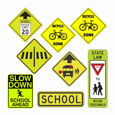 Goede prijs Reflectieve sticker Aluminium Op maat gemaakte schoolzone tekens Op maat gemaakte dikte vorm online