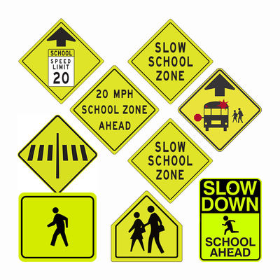 Goede prijs Langzamer kruisen reflecterende waarschuwingsborden voor schoolzone Aluminium Custom online