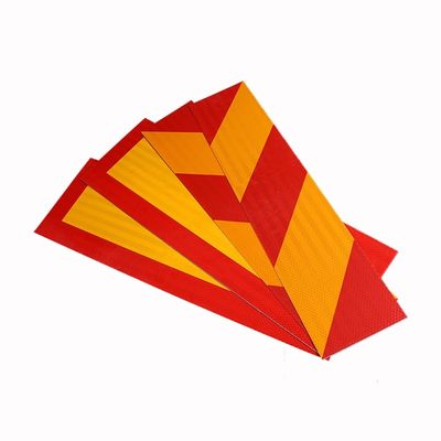 Goede prijs Geel en rood gestreepte aluminium reflector reflecterende Chevron sticker voor zware vrachtwagen online