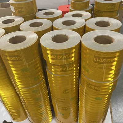 Goede prijs 5 cm 7,5 cm 10 cm Gele gemetalliseerde acryl SASO 2913 Conspicuity Reflective Tape online