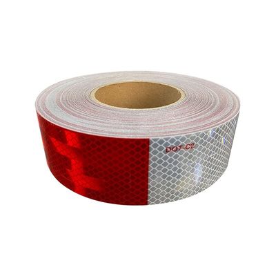 Goede prijs Zelfklevende DOT-C2 Rode en witte prismatische retro-reflectieve reflectortape Stickers voor voertuig aanhangwagen online
