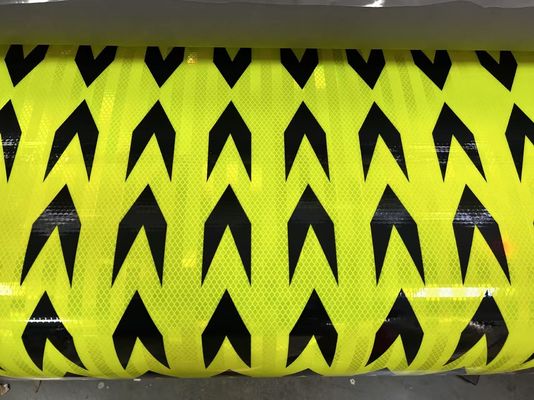 Goede prijs Fluorescerend geel UV-printbaar pijlsignaal prismatische reflecterende folierol online