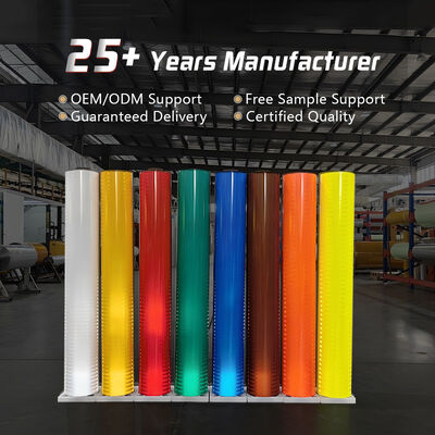 Goede prijs ASTM D4956 Type IV HIP Reflecterende Folie met 10 Jaar Buiten Duurzaamheid en Groothoek Retroreflecterende Prestaties voor Verkeersborden online